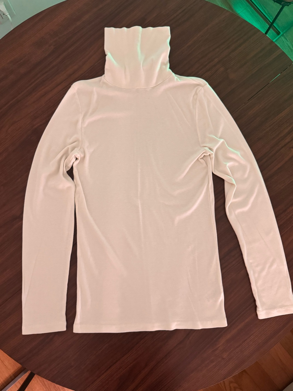 Splendid Long Sleeve Soft Turtleneck in Light Cream
